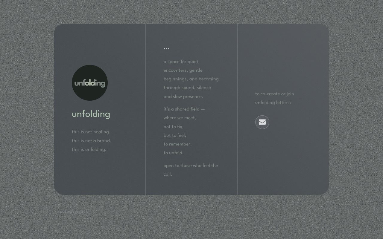 Carrd profile picture for @unfolding